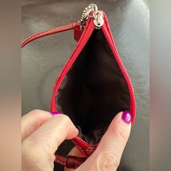 Coach Red Signature Wristlet - Picture 5 of 7
